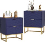 Nachtkastje set van 2 - Bijzettafel - Opbergkastje - 56,5x56, Verzenden, Nieuw