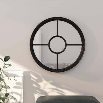 vidaXL Spiegel rond 60x4 cm ijzer zwart, Huis en Inrichting, Verzenden, Nieuw