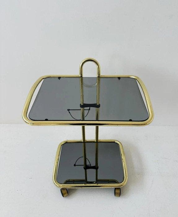 morex - Serveerwagen - Messing, Glas, Antiquités & Art, Antiquités | Meubles | Chaises & Canapés
