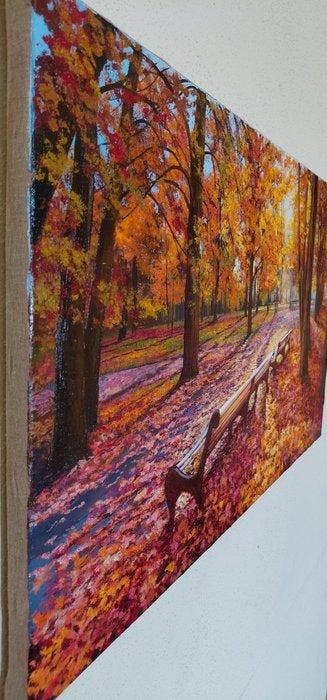 Aleksander Bylicz (1971) - Autumn park, Antiek en Kunst, Kunst | Schilderijen | Modern