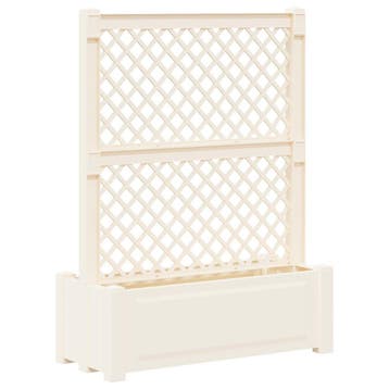 vidaXL Grote plantenbak met trellis Wit 99,5 x 43 x 133,5 PP, Verzenden
