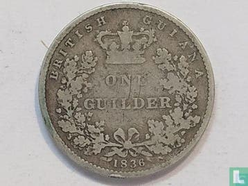 Brits Guiana 1 guilder 1836, Verzenden, Losse munt
