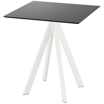 Inklapbare Tafel | INFINITY | HPL/RVS | Zwart Blad | Wit, Verzenden