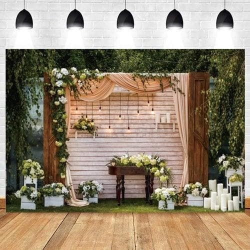 Backdrop Flowerwall polyester 300x200 cm, Hobby en Vrije tijd, Knutselen, Nieuw