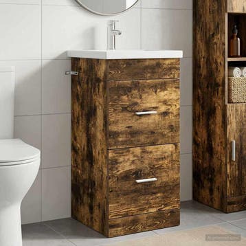 vidaXL Badkamer Vanity met Wastafel Gerookt eiken 42 x 40 x, Verzenden, Nieuw