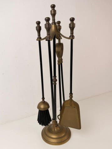 Schouw - 1930-1940 - Massief messing Haardstel