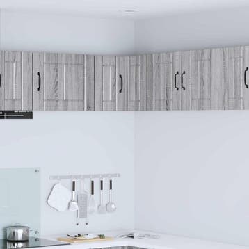 vidaXL Wandhoekkast LUCCA Grijs sonoma 57 x 57 x 40 cm, Huis en Inrichting, Verzenden, Nieuw