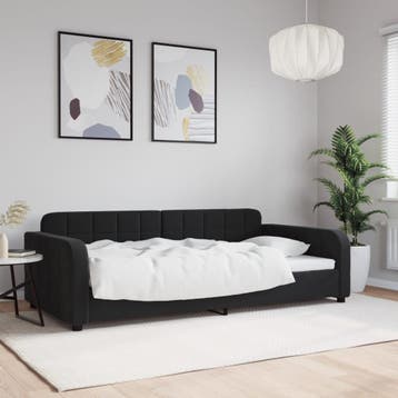 Zwarte Slaapbank 100x200 | Tweede kansje, OP = OP!, 100 cm, Eenpersoons, Verzenden, Zwart