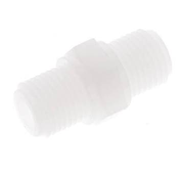 Dubbele Nippel G1/4 PVDF 10bar FDA 17mm Hex, Verzenden, Nieuw