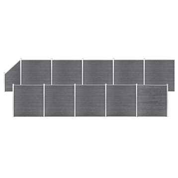 vidaXL Schuttingset 10 vierkant en 1 schuin 1830x186 cm HKC, Verzenden, Nieuw