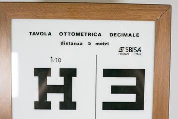 Medisch optisch instrument - tavola ottometrica decimale
