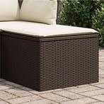 vidaXL Tuinkruk met kussen 55x55x37 cm poly rattan bruin, Verzenden, Nieuw