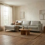 Leren hoekbank Match - 3-zits arm rechts + Longchair arm, Ophalen of Verzenden