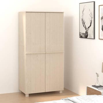 vidaXL Kledingkast HAMAR 89x50x180 cm massief grenenhout, Verzenden
