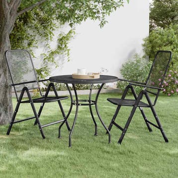 vidaXL Tuintafel Ø80x72 cm metaalgaas antracietkleurig, Verzenden, Nieuw