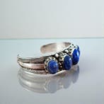 Lapis lazuli - Zilver - Armband - Dikke vintage Native