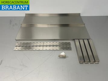 HCB acier inoxydable Double étagère murale 100 x 30 cm, Verzenden