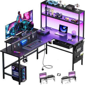Gaming bureau - Gaming desk - Gaming tafel - 170x100 cm - Zw, Maison & Meubles, Bureaux, Verzenden