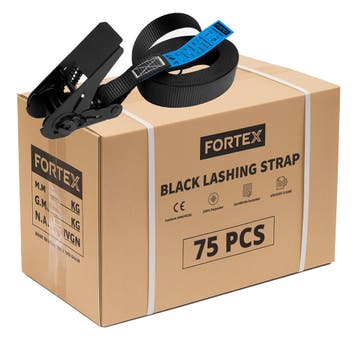 75x FORTEX 1-delige spanband met ratel - 25mm - 250/500daN -, Verzenden, Nieuw