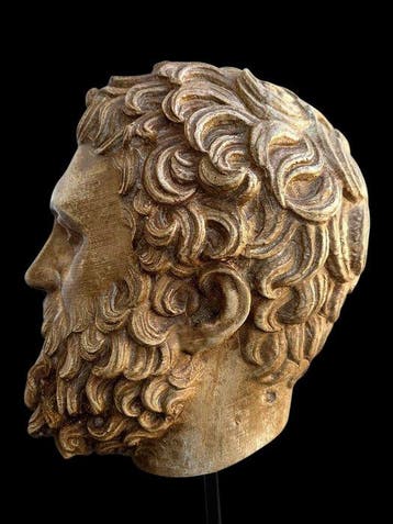 sculptuur, Testa Marco Aurelio - 33 cm - marmerpoeder