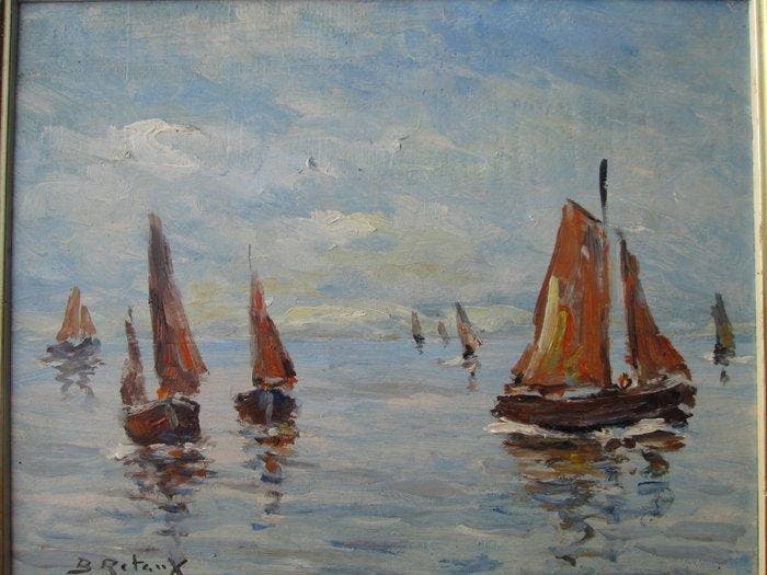 Bruno Retaux (1947) - Bateaux en mer, Antiquités & Art, Art | Peinture | Classique