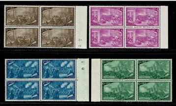 République dItalie 1948 - Risorgimento Italiano en bloc de, Gestempeld