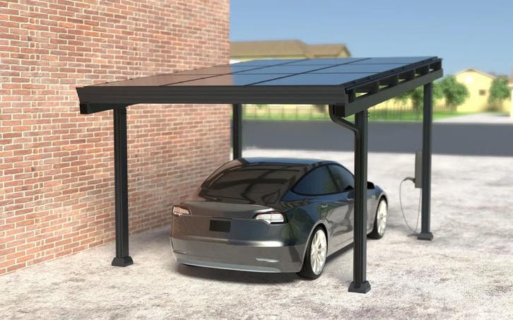 Carport solaire une voiture, Bricolage & Construction, Panneaux solaires & Accessoires, Enlèvement