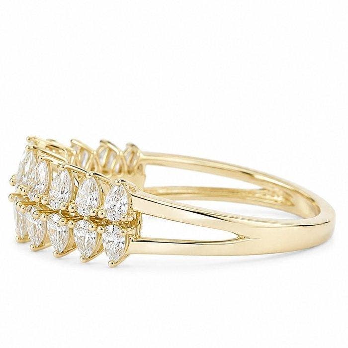 Bague tendance - 14 carats Or jaune - 0.96ct. tw. Diamant, Handtassen en Accessoires, Antieke sieraden