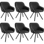 tectake Draaibare fluwelen stoel Snug, gestoffeerd - zwart,, Verzenden, Nieuw