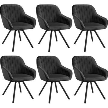 tectake Draaibare fluwelen stoel Snug, gestoffeerd - zwart,, Verzenden, Nieuw