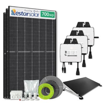 Zonnepanelen pakket voor platdak - 2.1 kW - 3x 700, Ophalen of Verzenden