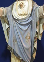 Beeld, sacré-coeur de jésus polychrome - 73 cm - Gips, Antiquités & Art