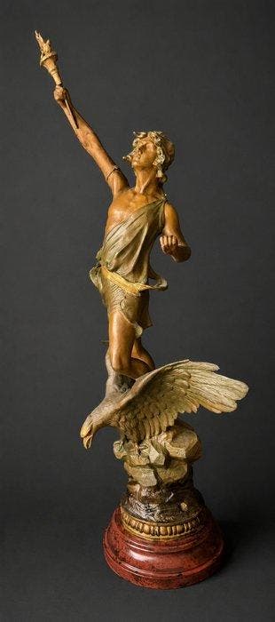 Sculpture, Art Nouveau statue - Victorie” - 68 cm - Régule