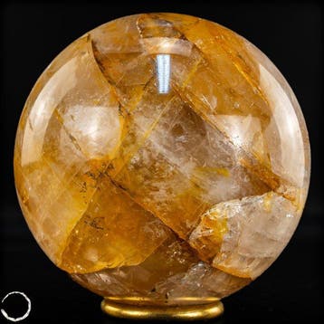 Natuurlijke Golden-Healer-kwartsbal – warm licht, innerlijke