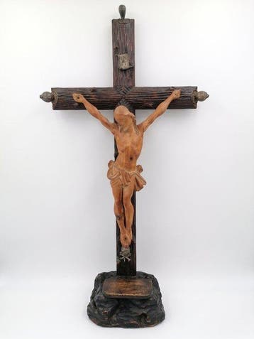 Crucifix - Pear - 1900-1910 - Crucifix Pear wood - XL - 106