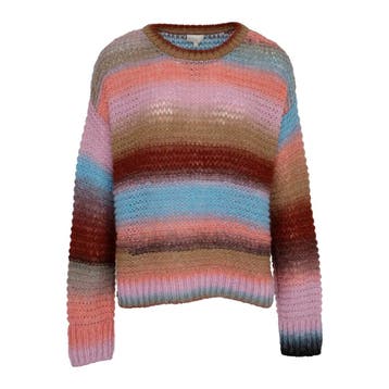 Milano Italy • wollen trui gestreept • 36, Kleding | Dames, Truien en Vesten, Bruin, Verzenden, Maat 36 (S), Milano Italy
