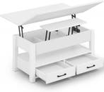 Salontafel met opbergruimte - Koffietafel - 100x50 cm - Wit, Verzenden, Nieuw