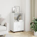 vidaXL Rolkast 55x40x91 cm bewerkt hout wit, Huis en Inrichting, Kasten | Dressoirs, Verzenden, Nieuw