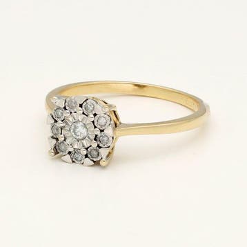 Ring - 14 karaat Geel goud Diamant (Natuurlijk) -, Nieuw