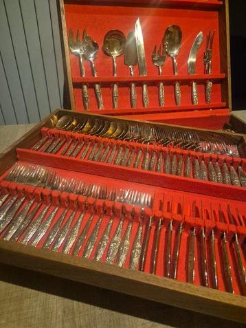 Ménagère pour 12 personnes (146) - Laiton - Thaï vintage 146