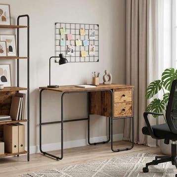 vidaXL Bureau met opslag Oud hout 100 x 50 x 75 cm, Huis en Inrichting, Bureaus, Verzenden, Nieuw