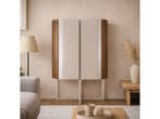 Veiling - Wandkast Walnoot - 160cm - Notenhout bruin - Creme, Nieuw