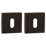 Set van twee sleutelplaatjes vierkant brons, Ophalen of Verzenden, Nieuw