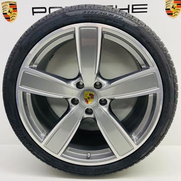 Porsche Cayenne( E3) 22 Sport Classic zilver met banden, Ophalen, Gebruikt, Banden en Velgen, Overige maten