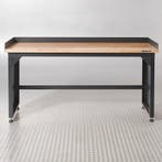 Datona Werkbank PRO - eiken werkblad - 200 cm - zwart -, Ophalen of Verzenden