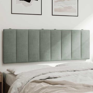 vidaXL Hoofdbordkussen Hanko 140 cm velvet lichtgrijs, Verzenden, Nieuw