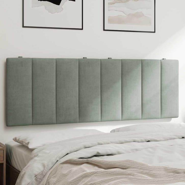 vidaXL Hoofdbordkussen Hanko 140 cm velvet lichtgrijs, Huis en Inrichting, Slaapkamer | Bedden, Nieuw, Verzenden
