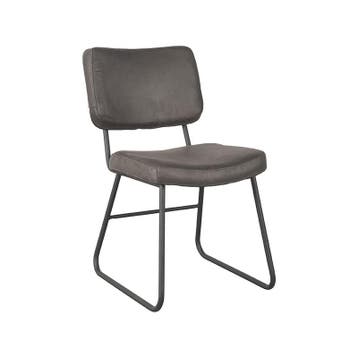 Stoel Noah | Antraciet | Micro Suede | Zwart Metalen Frame, Verzenden, Nieuw in verpakking