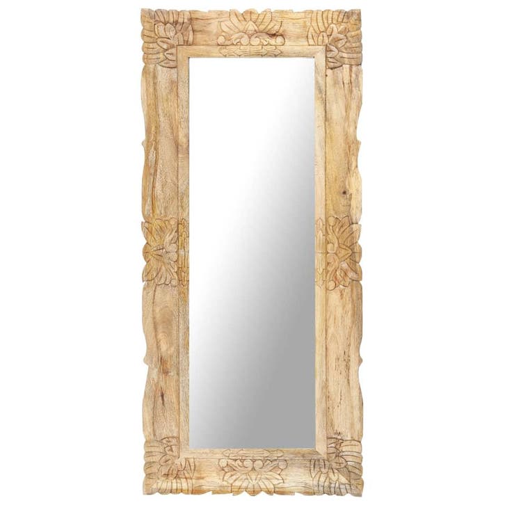vidaXL Spiegel 110x50 cm massief mangohout, Maison & Meubles, Accessoires pour la Maison | Miroirs, Envoi