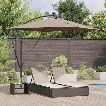 vidaXL Parasol Taupe 249 x 249 x 250 cm Polyester en, Verzenden, Nieuw